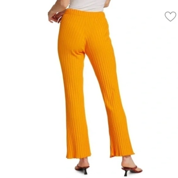 Simon Miller Rib Alder Wide Leg Cropped Pants in Cyrene Orange XS Stretch Comfy - Picture 7 of 10